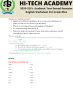 Grade 9-English Summary & Worksheet (1).pdf